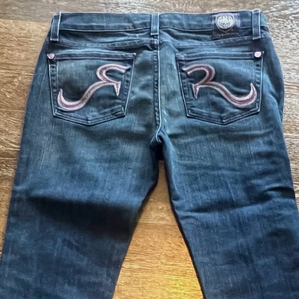 Rock & Republic Blue Boot Cut Jeans with Embroidered Back